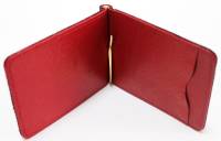 Зажим для денег на магнитной кнопке "FH", Натуральная кожа, Карман на молнии сзади + карман для карт