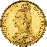 () Монета Англия / Великобритания 1887 год 2  ""   Биметалл (Платина - Золото)  AU