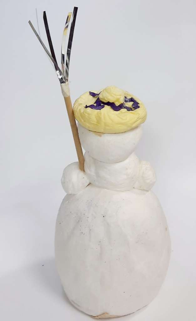 Новогодняя игрушка &quot;Снеговик&quot;, папье-моше, 25 см., СССР (сост. на фото)