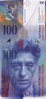 2007 Банкнота Швейцария 2007 год 100 франков Альберто Джакометти Raggenbass - Hildebrand  XF