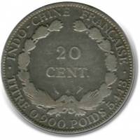 (№1885km3) Монета Французский Индокитай 1885 год 20 Cents