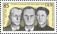 (1983-020) Марка Германия (ГДР) "Харнак, Шульце, Бойзен"    Сопротивление III Θ