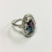 Перстень "Финифть", серебрение (сост. на фото)