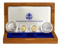 (1987, 4 м. 2 proof + 2 unc) Набор США 1987 год  200 лет Конституции США  UNC+PROOF