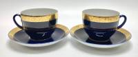 Чайные пары, ЛФЗ, Кобальт, позолота, 2 шт