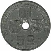 (№1941km123) Монета Бельгия 1941 год 5 Centimes (Бельжик - Belgieuml)