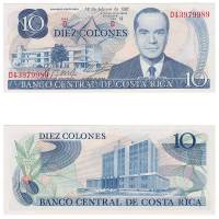 (,) Банкнота Коста-Рика 1987 год 10 колонов    UNC