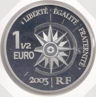 () Монета Франция 2003 год 1 1/2 евро ""   PROOF