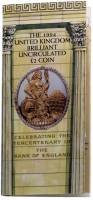 (1994) Монета Великобритания 1994 год 2 фунта "Банк Англии. 300 лет"  Латунь  Буклет