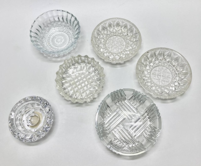 Менажницы, хрусталь, стекло, 5 шт + подсвечник
