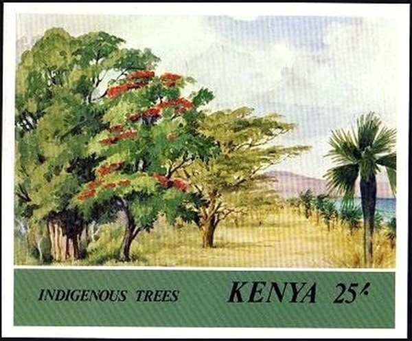 (№1986-27) Блок марок Кения 1986 год &quot;Коренные деревья&quot;, Гашеный