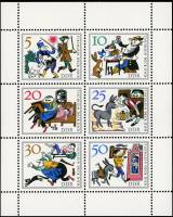 (1966-087) Лист (6 м 2х3) Германия (ГДР) "Сказки"    Фольклор III Θ