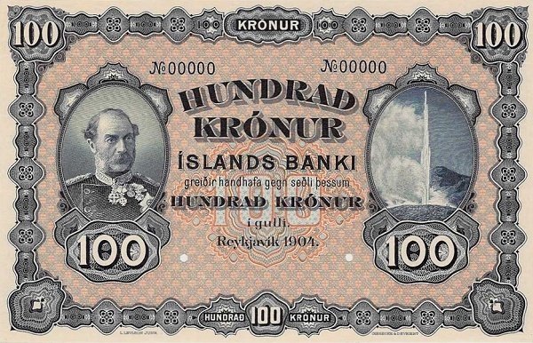 () Банкнота Исландия 1904 год 100  &quot;&quot;   UNC