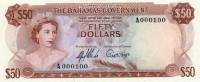 (№1965P-24a) Банкнота Багамские острова 1965 год "50 Dollars"