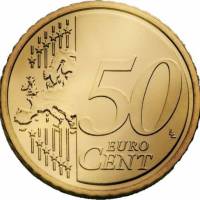 (2008) Монета Австрия 2008 год 50 центов  2. Новая карта ЕС Северное золото  UNC