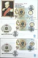 (2008-год) Набор худож. конверт, блок +сг, 3 шт. Россия "Гознак. 190 лет"     ППД Марка