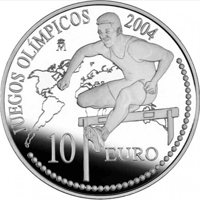 (2004) Монета Испания 2004 год 10 евро &quot;XXVIII Летняя Олимпиада Афины 2004 Бег&quot;  Серебро Ag 925  PRO