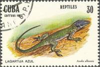 (1982-054) Марка Куба "Ящерица Анолис"    Рептилии III Θ