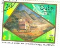 (1989-033) Марка Куба "Почтовая карета"    День почтовой марки III Θ