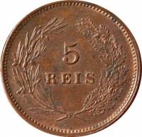 () Монета Португалия 1890 год 5  ""   Бронза  UNC