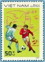 (1982-052a) Марка Вьетнам "Футболисты (1)"  Без перфорации  ЧМ по футболу 1982, Испания III Θ