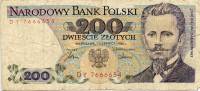 (1986) Банкнота Польша 1986 год 200 злотых "Ярослав Домбровский"   VF