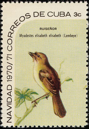 (1970-092) Марка Куба &quot;Кубинский соловей&quot;    Рождество II Θ