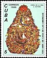(1989-035) Марка Куба "Дерево жизни"    30 лет Дома Америки  III O