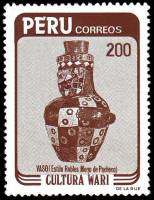 (№1984-1273) Марка Перу 1984 год "Культура Уари керамика окрашенная ваза", Гашеная