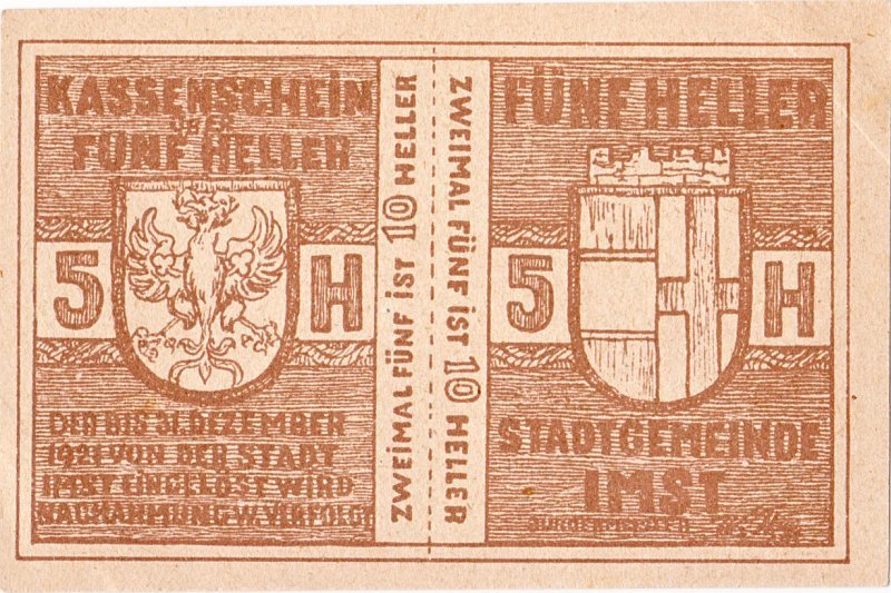 (№1921) Банкнота Австрия 1921 год &quot;10 Heller&quot;
