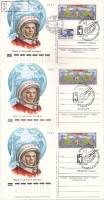 1976-035 Почтовая карточка СССР 15 лет первого полета человека в космос  3 шт ,  Разн виды гашения