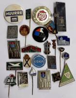 Набор значков знаков (25 шт.) Разные страны "Зарубежье" На булавке 