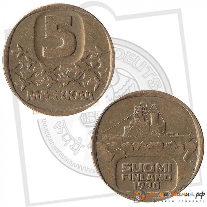 () Монета Финляндия 1990 год   &quot;&quot;   Серебрение  VF