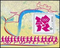 2012-056  Блок Россия Символический рисунок  XXX Летняя Олимпиада Лондон III O