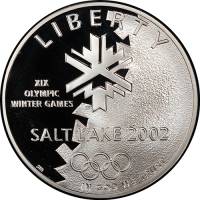 (2002p) Монета США 2002 год 1 доллар   XIX зимние Олимпийские игры  в Солт-Лейк-Сити Серебро Ag 900 