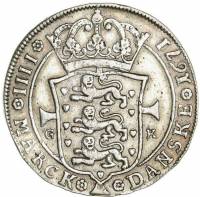 (№1671km330) Монета Дания 1671 год 1 Ducat (4 знака)