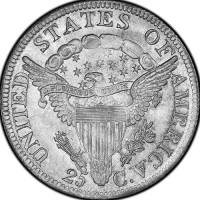 (1805) Монета США 1805 год 25 центов  2. Геральдический орёл Серебро Ag 892  XF