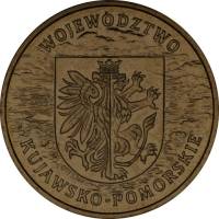(066) Монета Польша 2004 год 2 злотых "Воеводство Куявско-Поморское"  Латунь  UNC