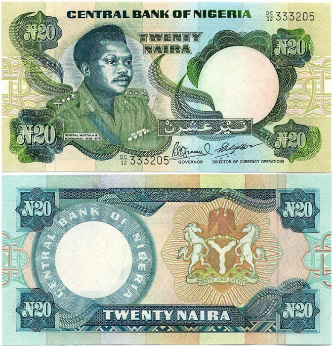 (1984) Банкнота Нигерия 1984 год 20 найра &quot;Муртала Рамат Мухаммед&quot;   UNC