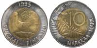 (1995) Монета Финляндия 1995 год 10 марок "Глухарь"  Биметалл  XF