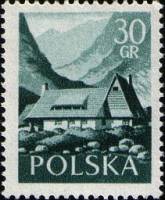 (1956-013) Марка Польша "Хижина в Долине Пяти Озер"   Туризм II Θ