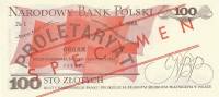 (1975) Банкнота Польша 1982 год 100 злотых "Людвиг Варинский"   UNC