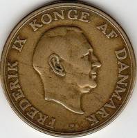 (1948) Монета Дания 1948 год 2 кроны "Фредерик IX"  Бронза  XF