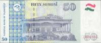 (,) Банкнота Таджикистан 1999 год 50 сомони "Бободжон Гафуров"   UNC