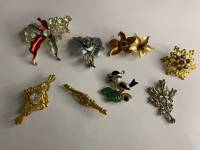 Брошь набор из 8 шт бижутерия