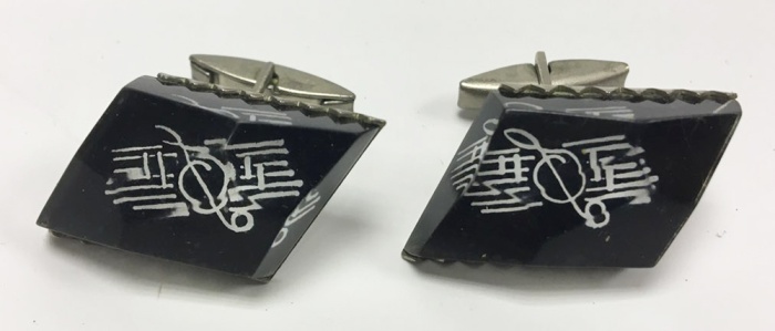 Запонки "Музыкальный ключ" (сост. на фото)