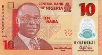 (,) Банкнота Нигерия 2015 год 10 найра  Пластик  UNC
