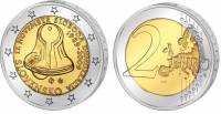 (002) Монета Словакия 2009 год 2 евро "20 лет бархатной революции"  Биметалл  UNC