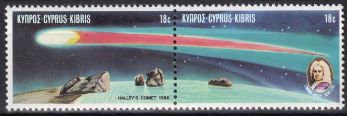 (№1986-662) Лист марок Кипр 1986 год &quot;Halley039s Комета&quot;, Гашеный