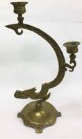 Канделябр двухрожковый "Дракон", бронза (сост. на фото)